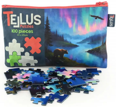 Puzzle 100 piese, cu borseta - Aurora Boreala
