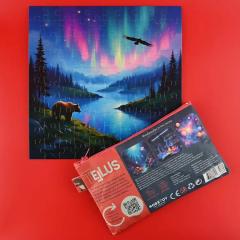 Puzzle 100 piese, cu borseta - Aurora Boreala