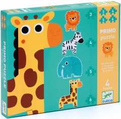 Set 4 puzzle-uri progresive - Animale in jungla
