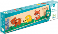 Puzzle din lemn, cu buton - Animale din padure