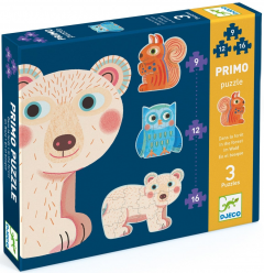 Set 3 puzzle-uri progresive - Animale in padure