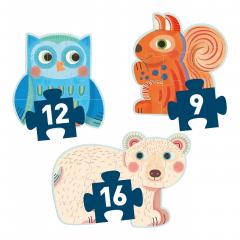 Set 3 puzzle-uri progresive - Animale in padure