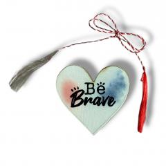 Brosa martisor din lemn – Inima Be Brave