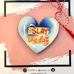 Brosa martisor din lemn – Inima  Slay the day