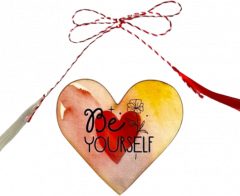 Brosa martisor din lemn – Inima Be yourself