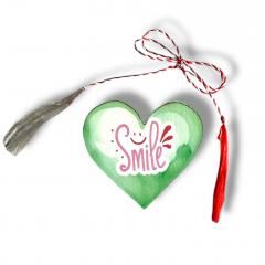 Brosa martisor din lemn – Inima Smile