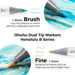Set 48 markere Brush & Fine - Ohuhu Honolulu B - Sweetness