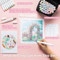 Set 48 markere Brush & Fine - Ohuhu Honolulu B - Sweetness