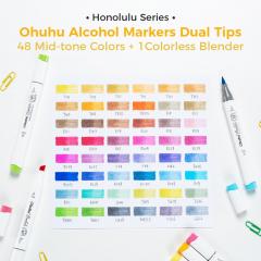 Set 48 markere Brush & Chisel - Ohuhu Honolulu - Mid-tone