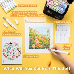 Set 48 markere Brush & Chisel - Ohuhu Honolulu - Mid-tone