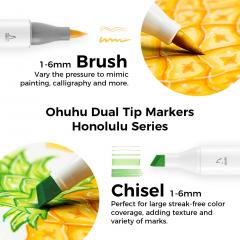 Set 168 markere Brush & Chisel - Ohuhu Honolulu - Multicolor