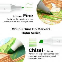 Set 40 markere Fine & Chisel - Ohuhu Oahu - Multicolor