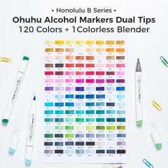 Set 120 markere Brush & Fine - Ohuhu Honolulu - Multicolor