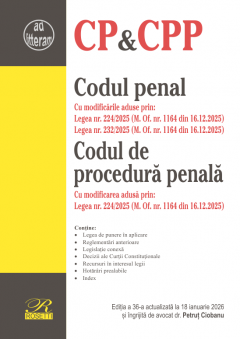 Codul penal. Codul de procedura penala. Editia a 36-a actualizata la 18 ianuarie 2026