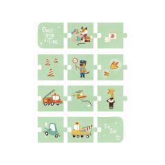 Puzzle 4 in 1 - Vehicule de salvare, cu joc de storytelling