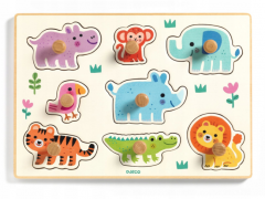 Puzzle din lemn - Animale salbatice, 8 piese