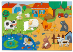 Puzzle gigant si tactil - Ferma, 20 piese