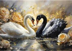 Puzzle 1000 piese - Beautiful Swans