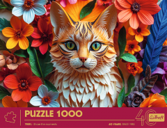 Puzzle 1000 piese - Editie aniversara - Pisica 3D