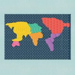 Puzzle educativ - Construieste Harta Lumii, 74 piese