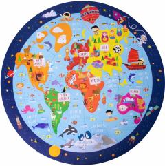 Puzzle circular 48 piese - Harta Lumii
