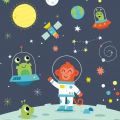 Puzzle 60 de piese - Glow in the dark - Space