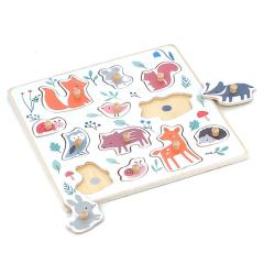 Puzzle din lemn - Forest animals peg puzzle - Sarah Betz
