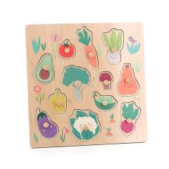 Puzzle din lemn - Vegetables peg puzzle