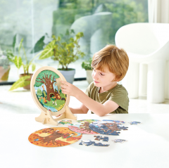 Puzzle din lemn 4 in 1  - 4 Anotimpuri, 10, 12, 16 si 18 piese