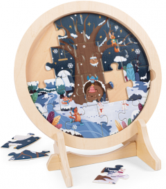 Puzzle din lemn 4 in 1  - 4 Anotimpuri, 10, 12, 16 si 18 piese