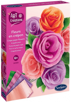 Set creativ - Hartie creponata,Trandafiri