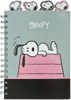 Caiet cu spirala si separatoare - Snoopy