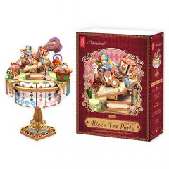 Book Nook - Puzzle 3D 209 piese - Cutiuta muzicala - Alice’s Tea Party
