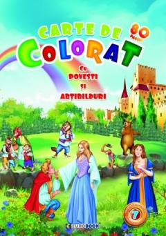 Carte de colorat cu povesti si abtibilduri