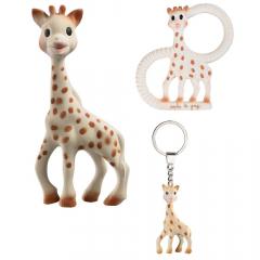 Set cadou jucarie dentitie + breloc - Girafa Sophie - Trio