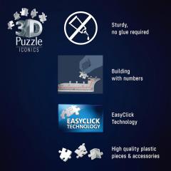 Puzzle 3D - Torre Pendente di Pisa with light, 216 piese