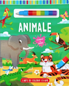 Animale - Coloreaza cu apa si numara