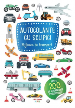 Autocolante cu sclipici. Mijloace de transport