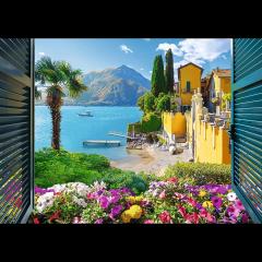 Puzzle 1000 de piese - Vedere spre Lacul Como