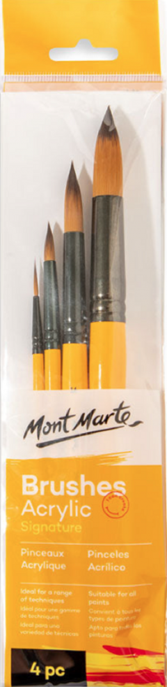 Set 4 pensule acrylic - Brushes Acrylic