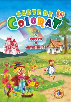 Carte de colorat cu povesti si abtibilduri. Volumul 1
