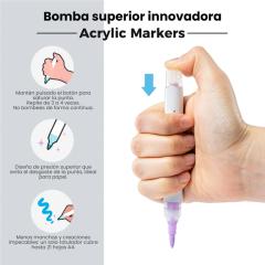 Set 36 markere acrilice - Punta Pincel