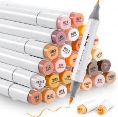 Set 36 markere - Dual Tips Alcohol Art, Tonuri piele