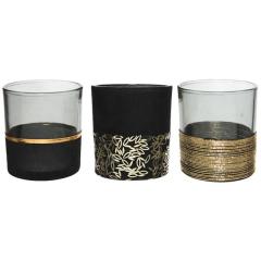 Suport lumanare - Glitter Tlighth Flock - Black - mai multe modele - pret pe bucata