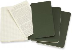 Set 3 caiete - Moleskine Cahier - Pocket , Squared - Myrtle Green