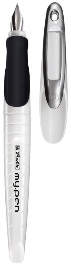 Stilou - Herlitz My Pen, penita M, alb/negru