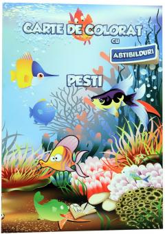 Carte de colorat cu abtibilduri - Pesti