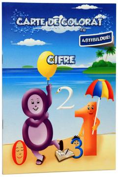 Carte de colorat cu abtibilduri. Cifre