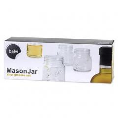 Set 4 pahare - Mason jar shot glasses, 50 ml