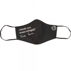 Masca textila din bumbac cu versuri - Radu Vancu - Inimile sunt uraniu imbogatit